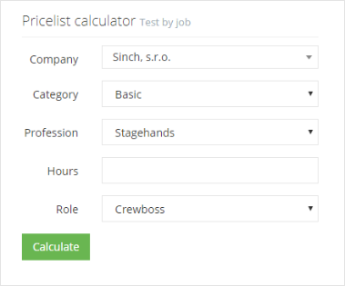 Pricelist calculator